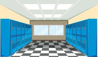 Interior of a school locker room vector