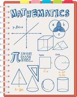 Doodle math formula on notebook page vector