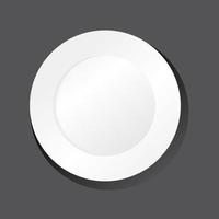 White plain plate on black background vector