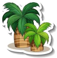 Palm tree sticker on white background vector