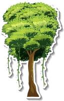 Tree sticker isolated on white background vector