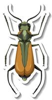 A sticker template with top view of a grasshopper isolated vector