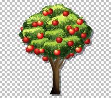 Apple tree on grid background vector