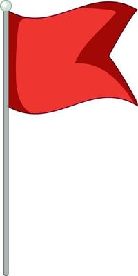 Red pin flag isolated on white background