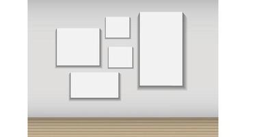 Frame on Wall for Your Text and Images, Vector Illustration