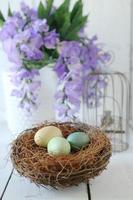 Easter Holiday Themed Still Life Scene in Natural Light photo