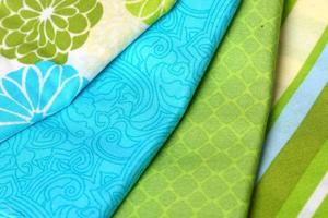 Blue and Green Colorful Palette of Fabric photo