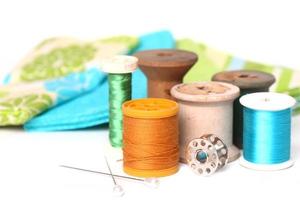 Sewing and Quilting Thread On White photo