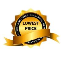 Lowest Price Guarantee Gold Label Sign Template Vector Illustration