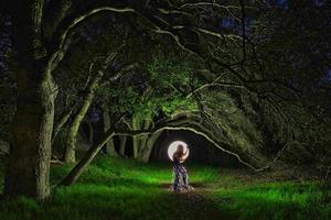 Creative Light Painting With Color Tube Lighting With Landscapes photo
