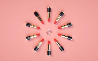 3D rendering of abstract background with lipstick