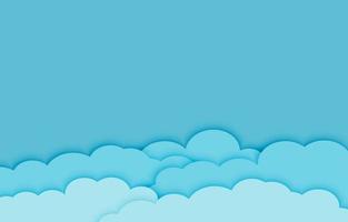diseño de fondo azul de ilustración de vector de estilo de dibujos animados con nube