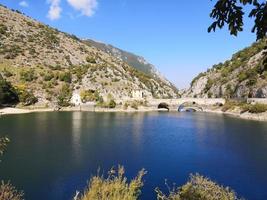 San Domenico lake in Villalago, Italy photo