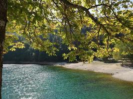 San Domenico lake in Villalago, Italy photo