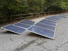 solar panels placed on the ground photo