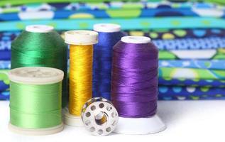Quilting Thread With Fabric and Copy Space photo