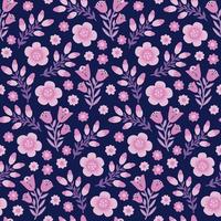 Seamless purple small flower pattern. Decoration beautiful background design. Drawing vintage floral textile fashion. vector