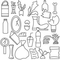 Household waste doodle collection vector illustration