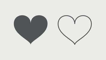 conjunto de iconos de corazón. conjunto de iconos de corazón. signos de amor o como aislados. vector libre