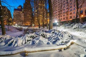 Central Park in winter  snow storm photo