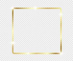 Gold shiny glowing frame background. Golden luxury vintage realistic vector