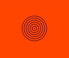 Concentric line circle elements. Lush lava and orange color. vector