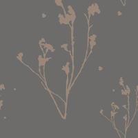 Dried wildflower silhouette seamless pattern vector