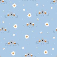 Seamless pattern with cute bee and the comb vector