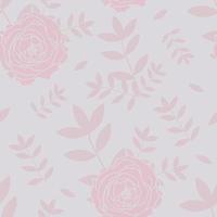 Muted rose silhouette seamless pattern vector