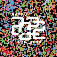 Happy New Year Banner or Card with abstract background colorful vector