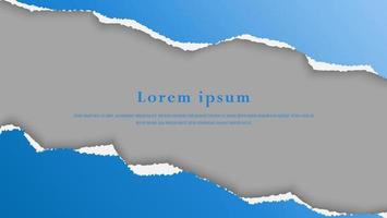 Abstract Gradient Light Blue Paper Torn Background Template vector