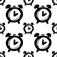 alarm clock blowing - seamless vector background. clock and time - illustration in flat style