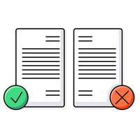 Wrong file and right file flat design vector