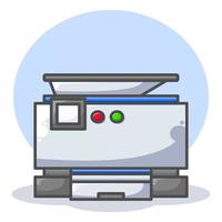 Printer illustration flat design front view style Four vector