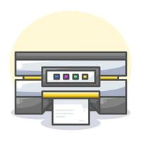 Printer illustration flat design front view style two vector