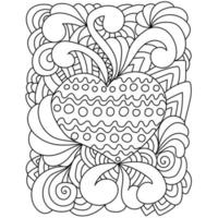 Abstract antistress coloring page with hearts and fantasy patterns, ornate silhouettes for valentine's day vector