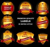 Quality Labels in retro vintage design vector