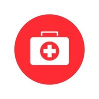 Red Medical bag flat style icon