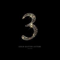 Glittering golden letters on a black background,shiny letters. vector