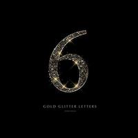 Glittering golden letters on a black background,shiny letters. vector