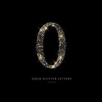 Glittering golden letters on a black background,shiny letters. vector