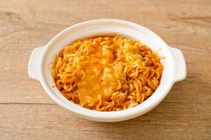 spicy instant noodle with cheese photo