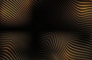 Fondo elegante de lujo de líneas onduladas negras y doradas dinámicas vector