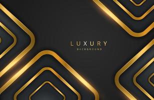 Modern abstract realistic black background with gold metal element vector