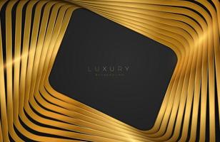 Modern abstract realistic black background with gold metal element vector