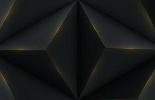 Fondo negro geométrico abstracto moderno con elemento de metal dorado vector