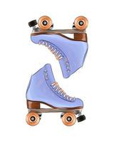 Vintage curly roller skates from multicolored paints. Splash of watercolor, colored drawing, realistic. Vector illustration of paints