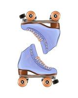 Vintage curly roller skates from multicolored paints. Splash of watercolor, colored drawing, realistic. Vector illustration of paints