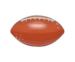 American football ball from multicolored paints. Splash of watercolor, colored drawing, realistic. Rugby ball. Vector illustration of paints