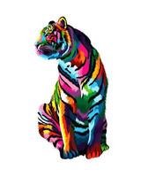 Tiger sitting from multicolored paints. Splash of watercolor, colored drawing, realistic. Vector illustration of paints